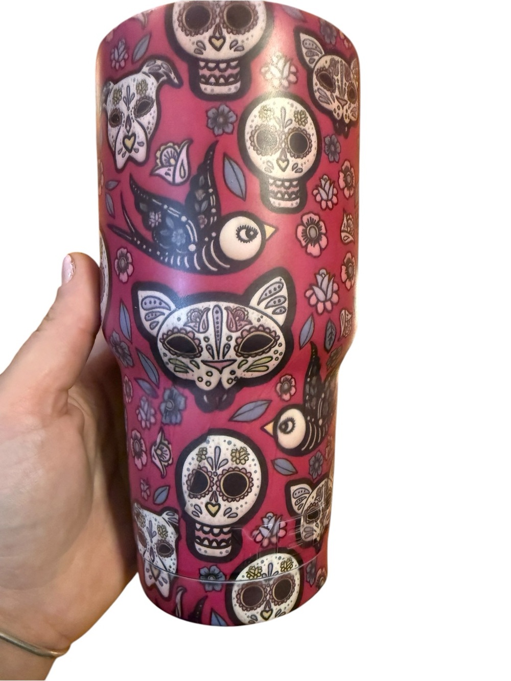 Yeti sugar Skull Floral YETI-Style Insulated Tumbler - Pink Skull Print - Picture 5 of 5